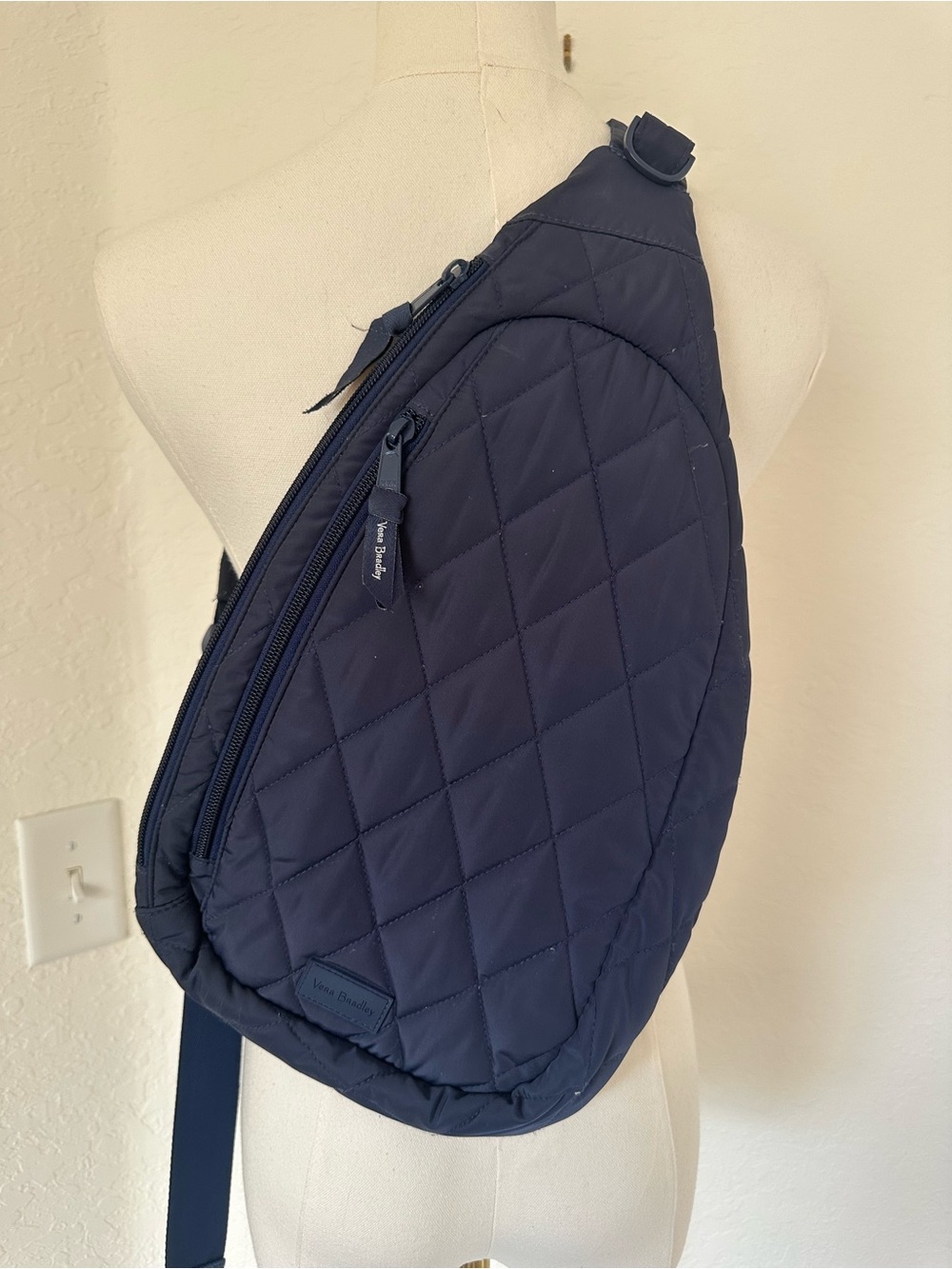 Vera Bradley Navy Quilted Sling Bag Ultralight OS